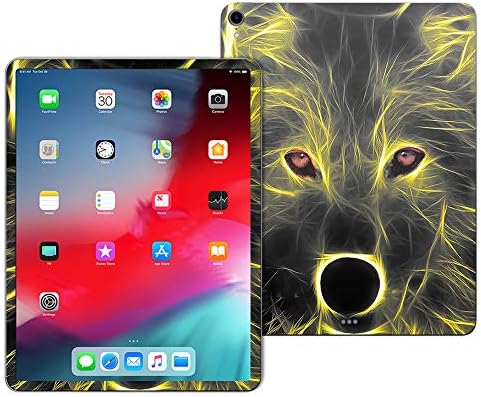 עור Mainyskins תואם ל- Apple iPad Pro 12.9 ″ - וולף ניאון | כיסוי עטיפת מדבקות ויניל מגן, עמיד וייחודי